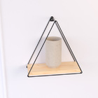 Nicho Triangular sem Porta 25x25x10cm Natural e Preto Madeira Pinus|Aço Settis